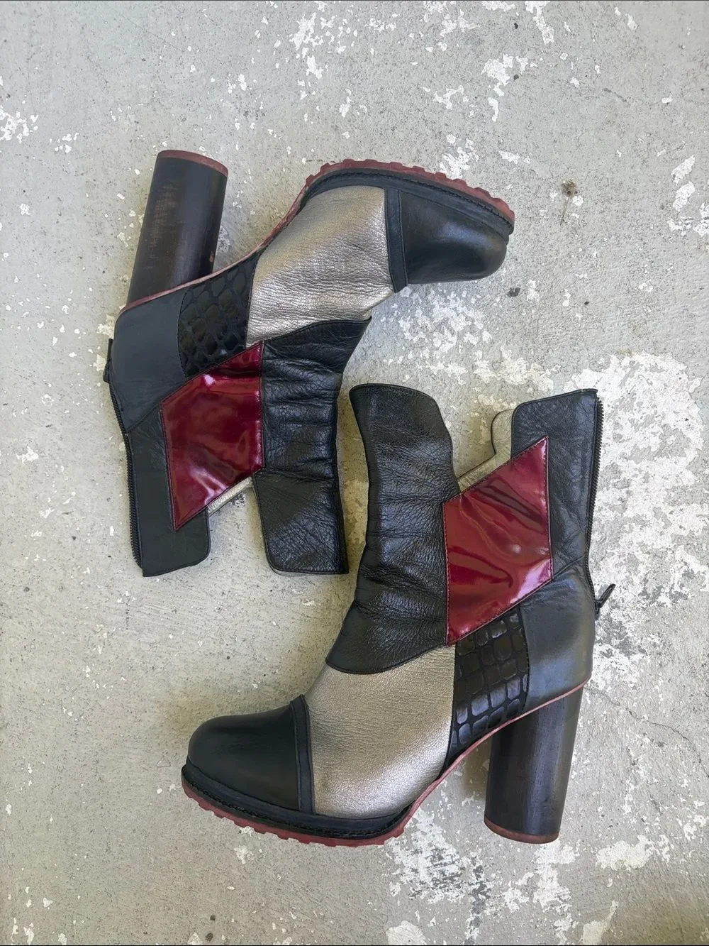 Benedito vintage patchwork leather boots